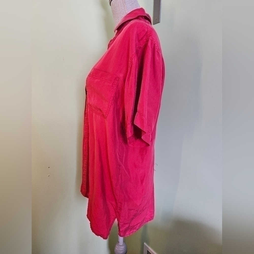 Robert Stock Button Up Shirt Large 100% silk short sleeve shirt - Picture 5 of 5
